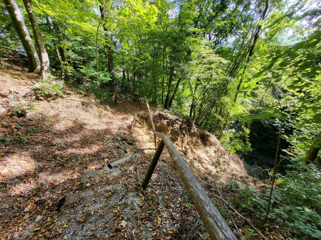 Hangrutschung im Bereich Höllgraben.